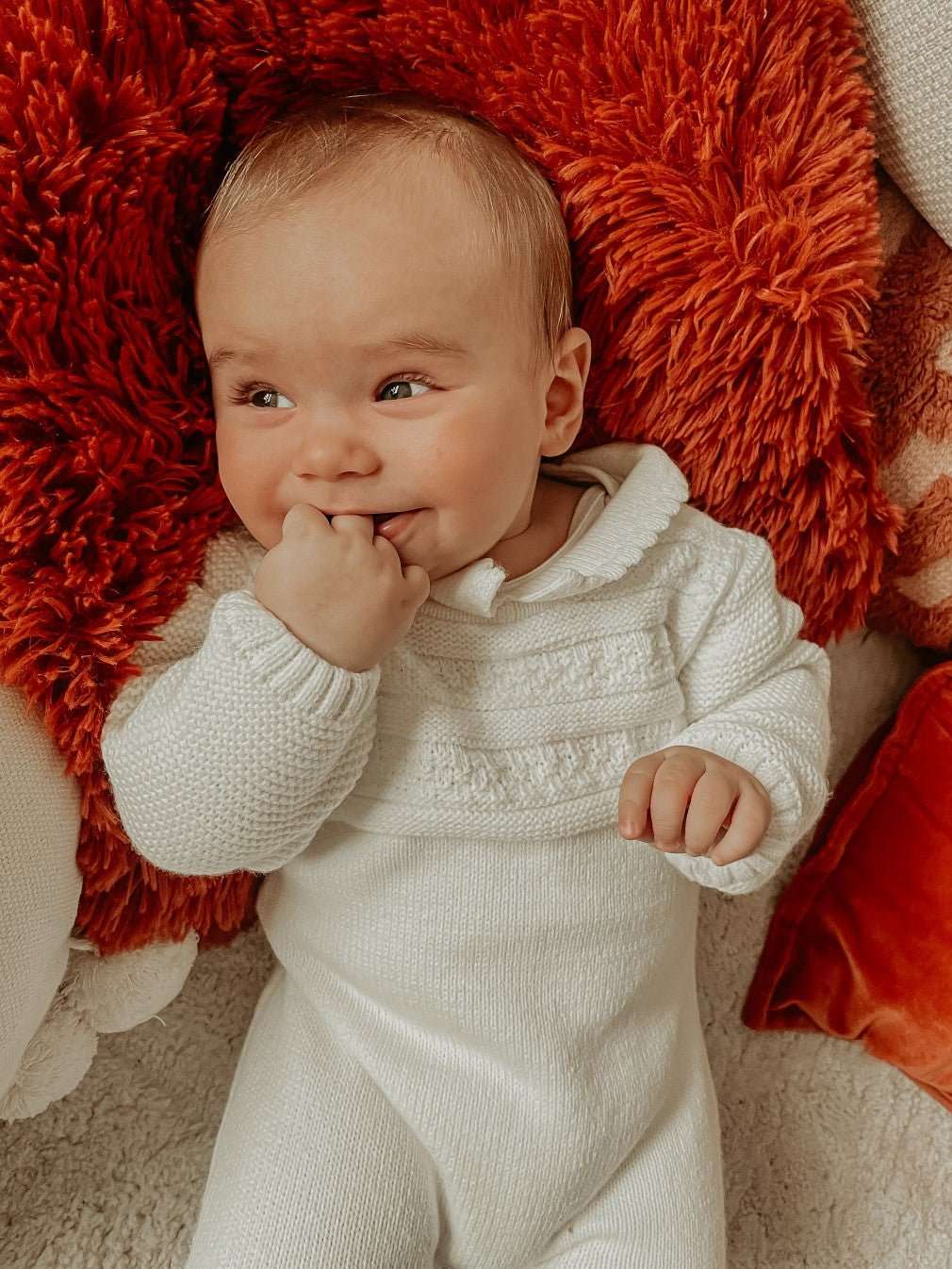 LE MERÉ KNITTED BABY ONESIE - OFF-WHITE - Mini Miracle