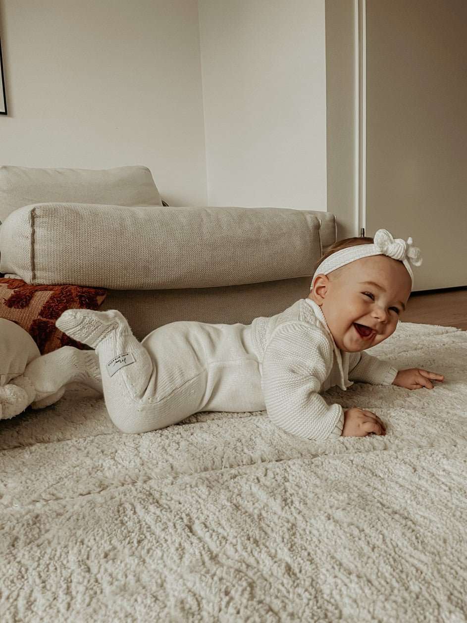 LE MERÉ KNITTED BABY ONESIE - OFF-WHITE - Mini Miracle