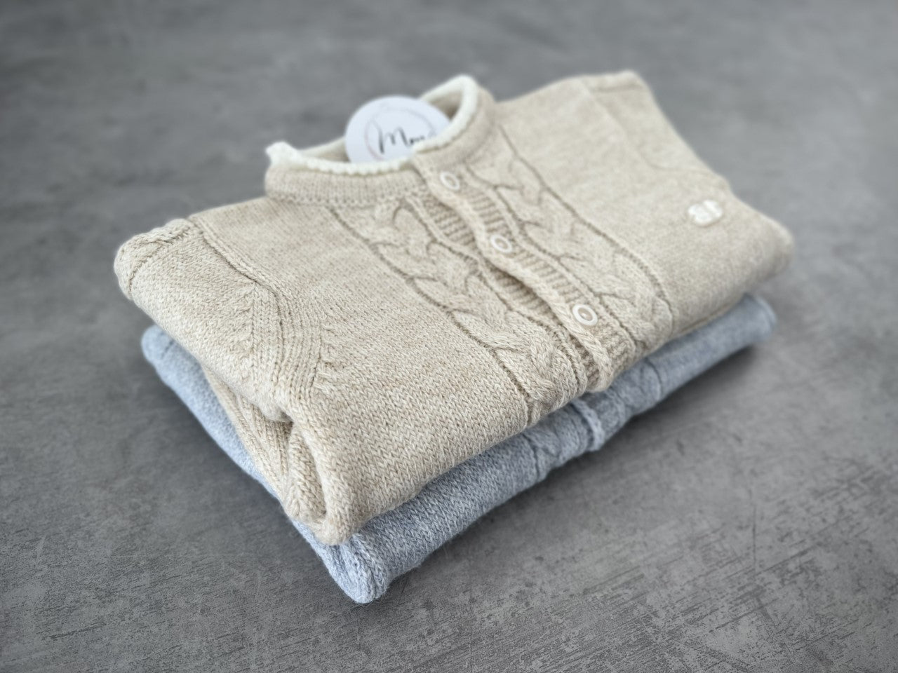 WINTERS BEIGE GEBREID BABYPAKJE