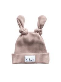 LUXURY BABY DOUBLE BEANIE KNOT - DEEP TAUPE - Mini Miracle