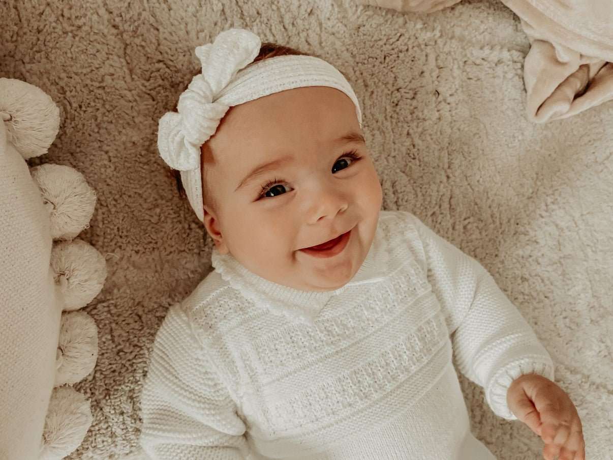 LE MERÉ KNITTED BABY ONESIE - OFF-WHITE - Mini Miracle