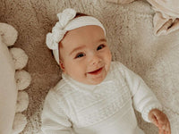 LE MERÉ KNITTED BABY ONESIE - OFF-WHITE - Mini Miracle